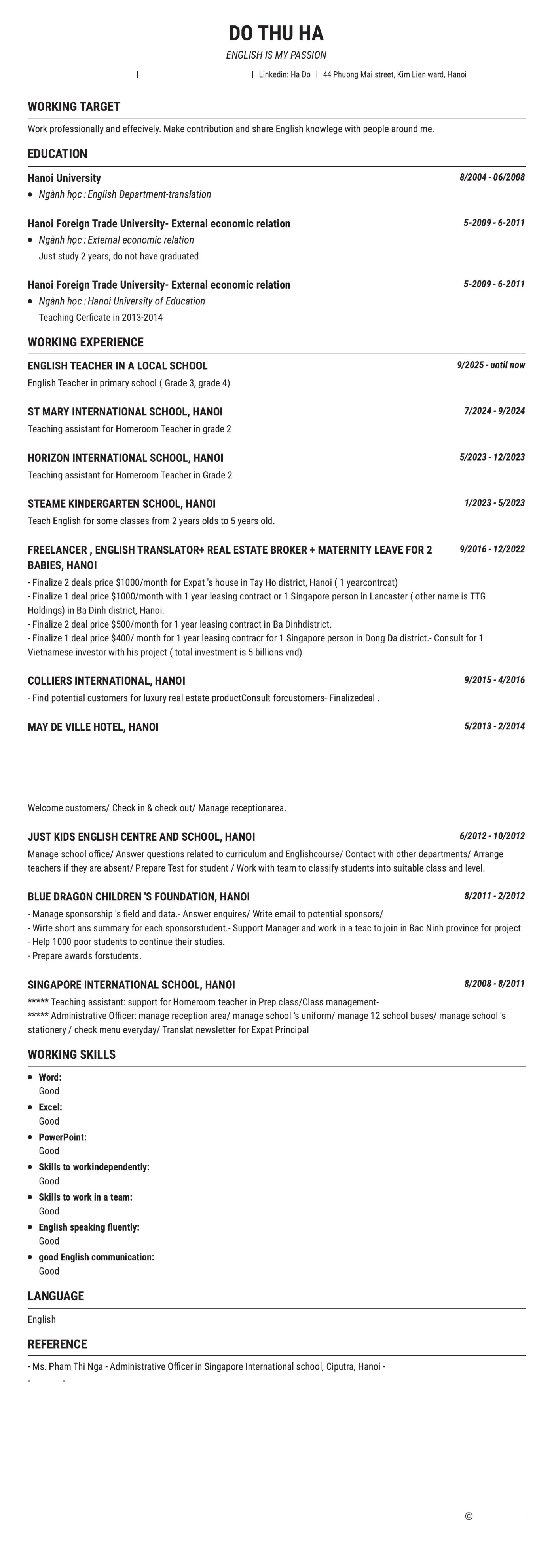CV ứng viên