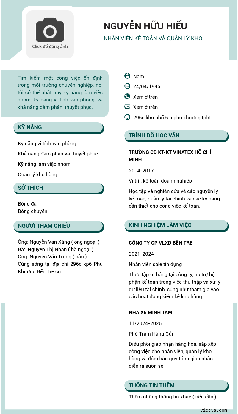 CV ứng viên