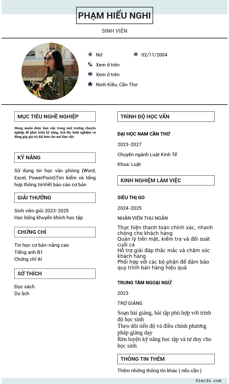 CV ứng viên