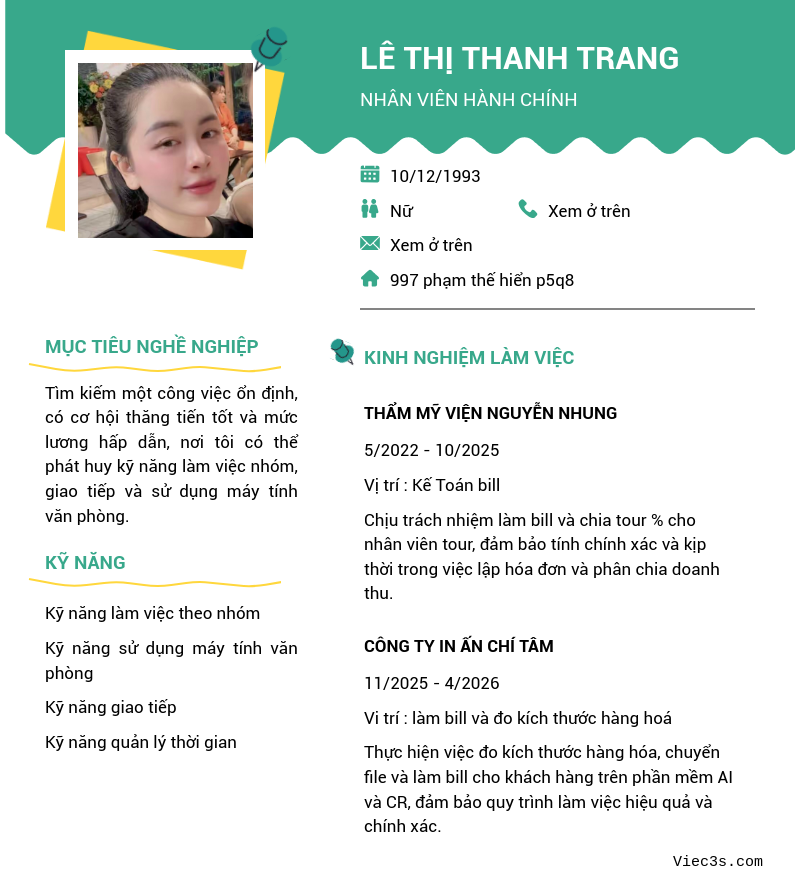 CV ứng viên