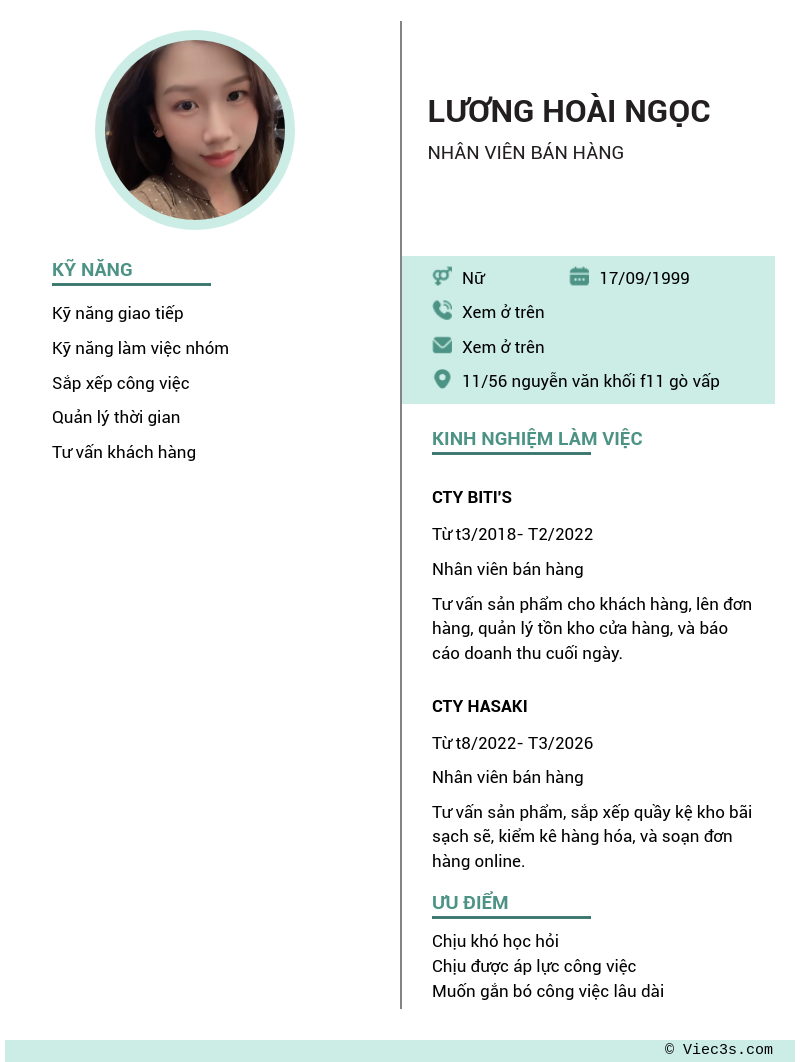 CV ứng viên