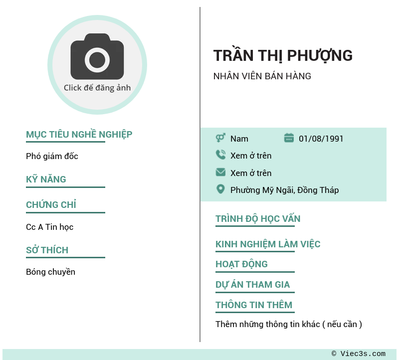 CV ứng viên