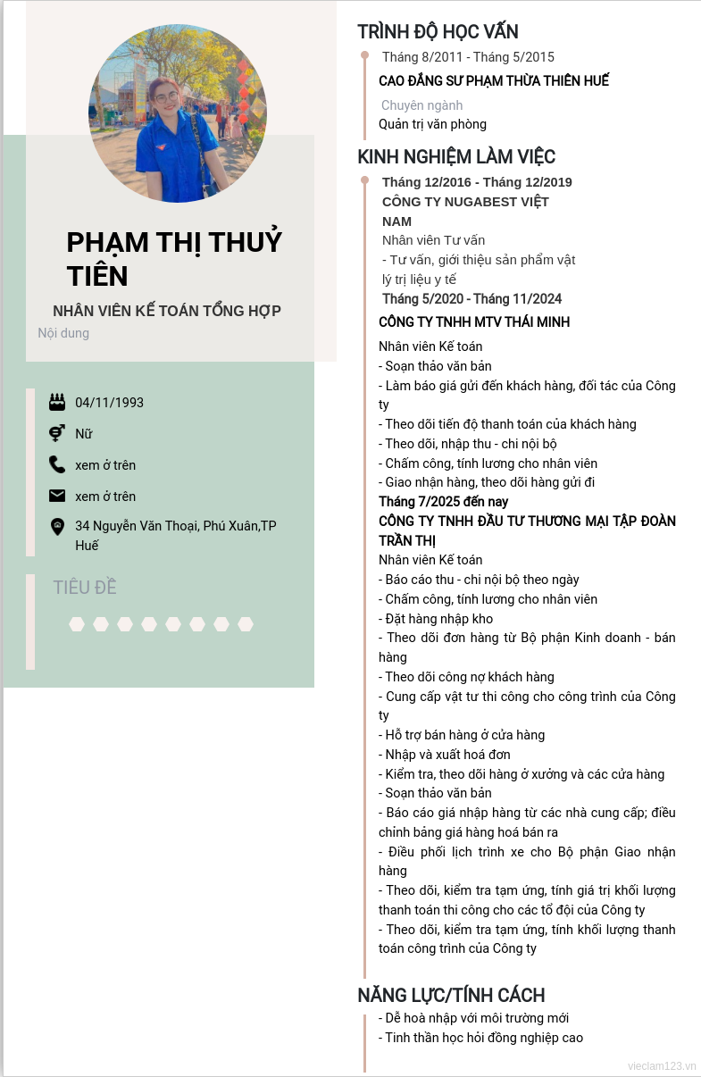 CV ứng viên
