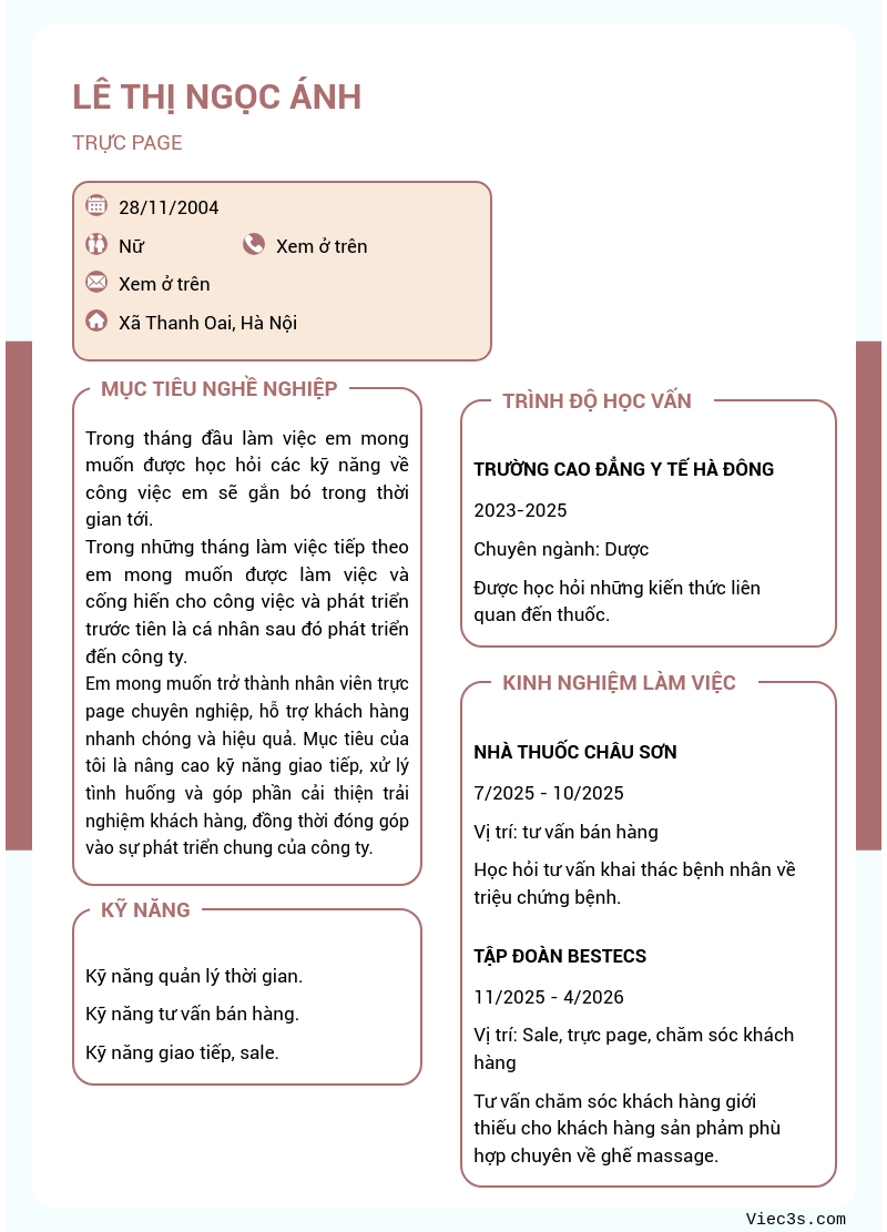 CV ứng viên