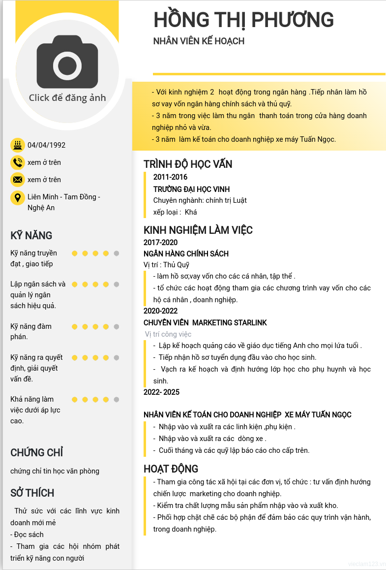 CV ứng viên