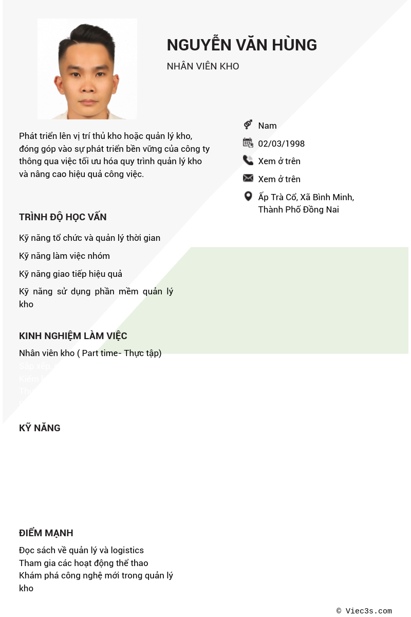 CV ứng viên