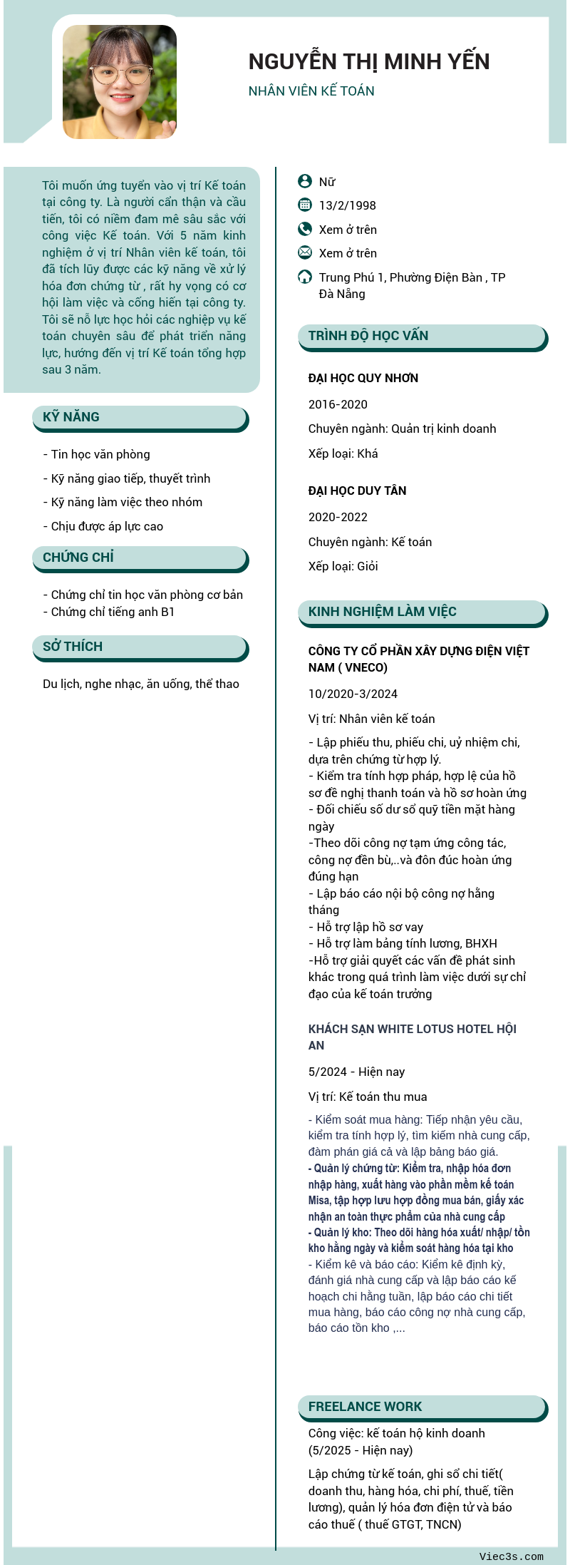 CV ứng viên