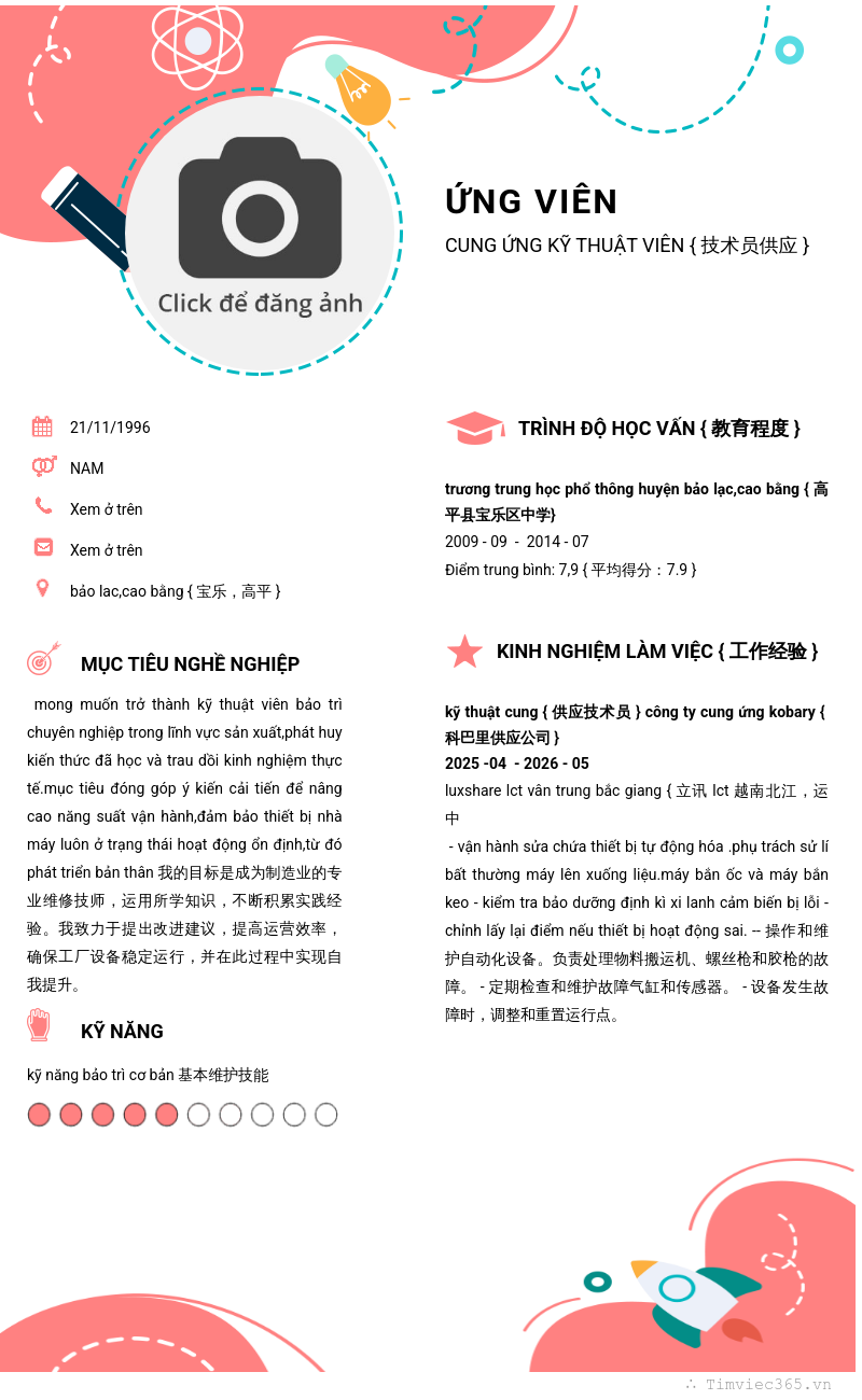 CV ứng viên