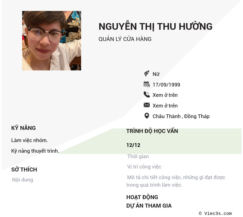 CV ứng viên