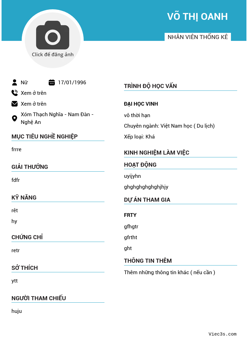 CV ứng viên