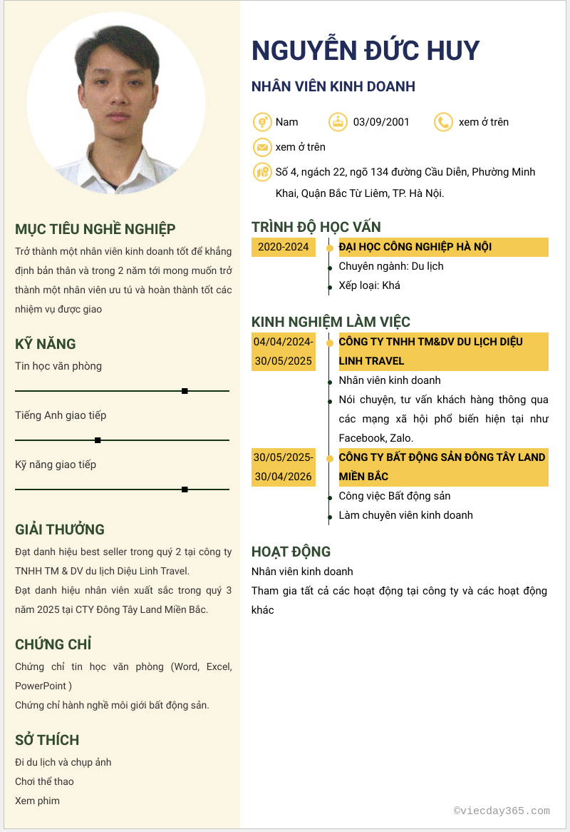 CV ứng viên