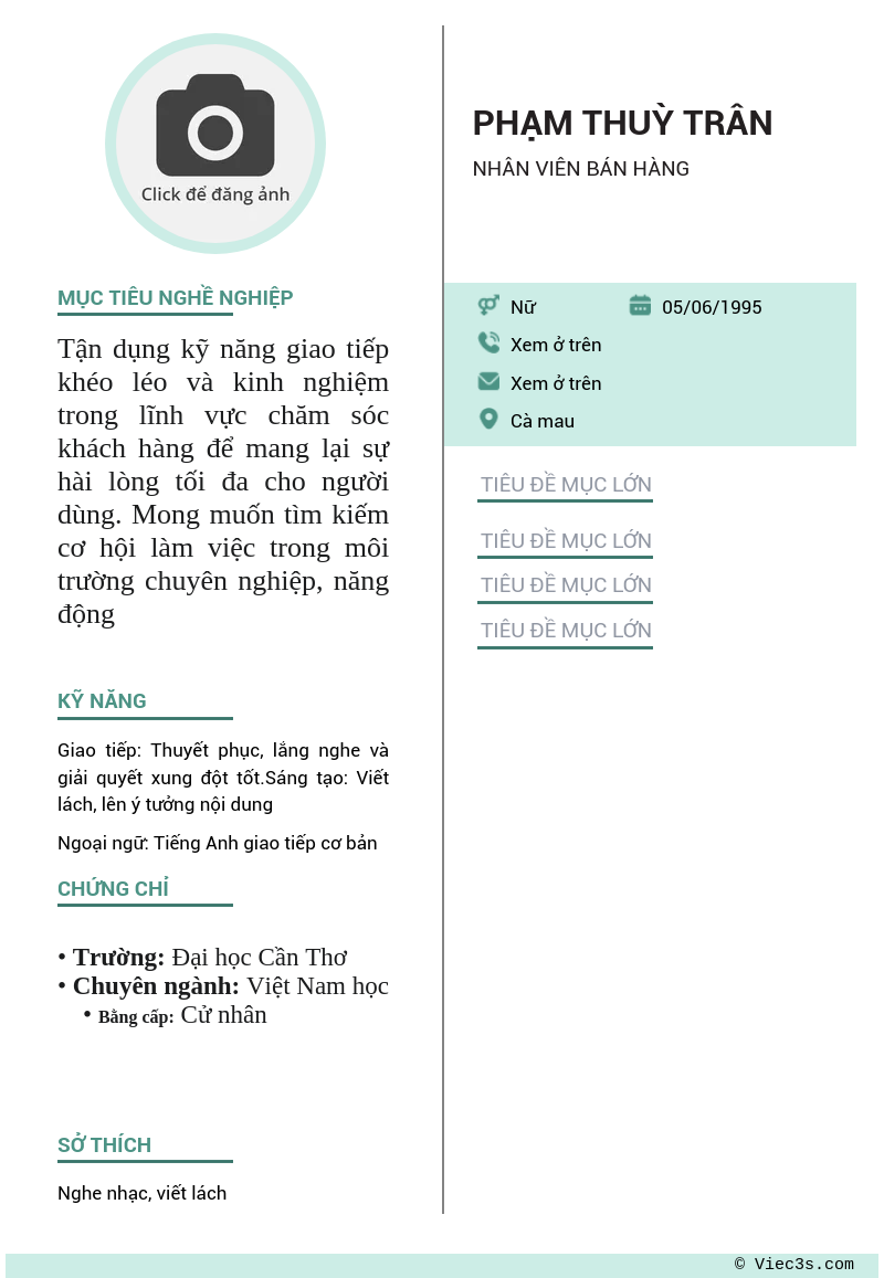 CV ứng viên
