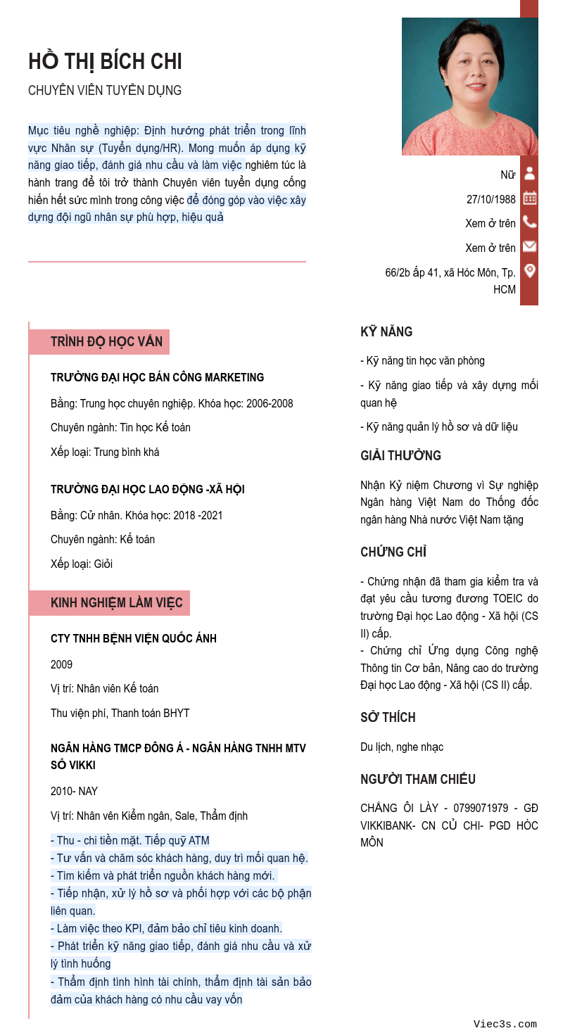 CV ứng viên