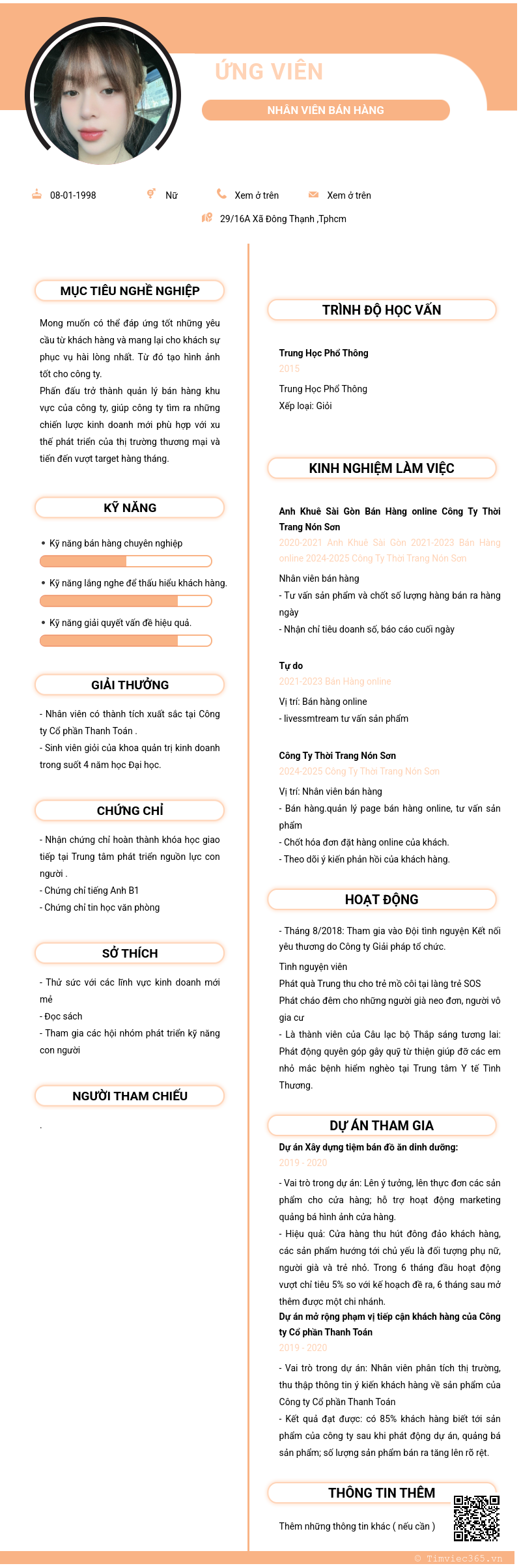 CV ứng viên