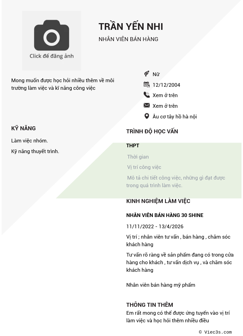 CV ứng viên