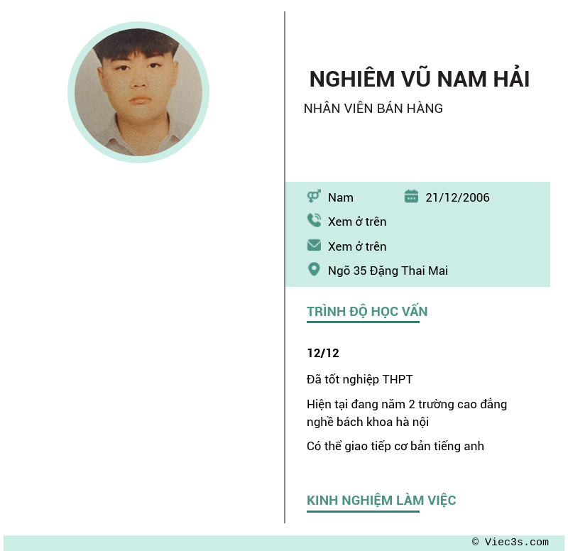 CV ứng viên
