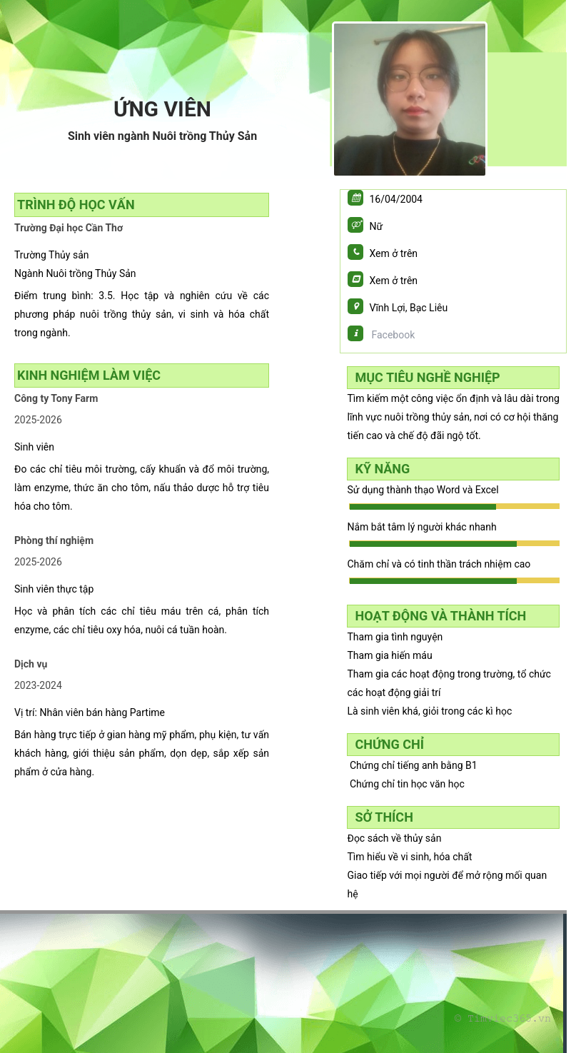 CV ứng viên