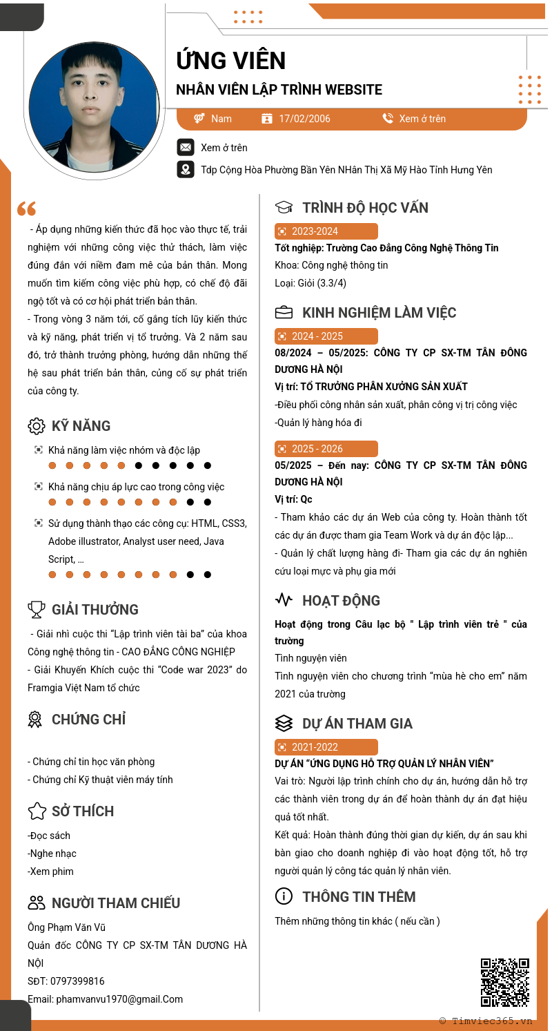 CV ứng viên