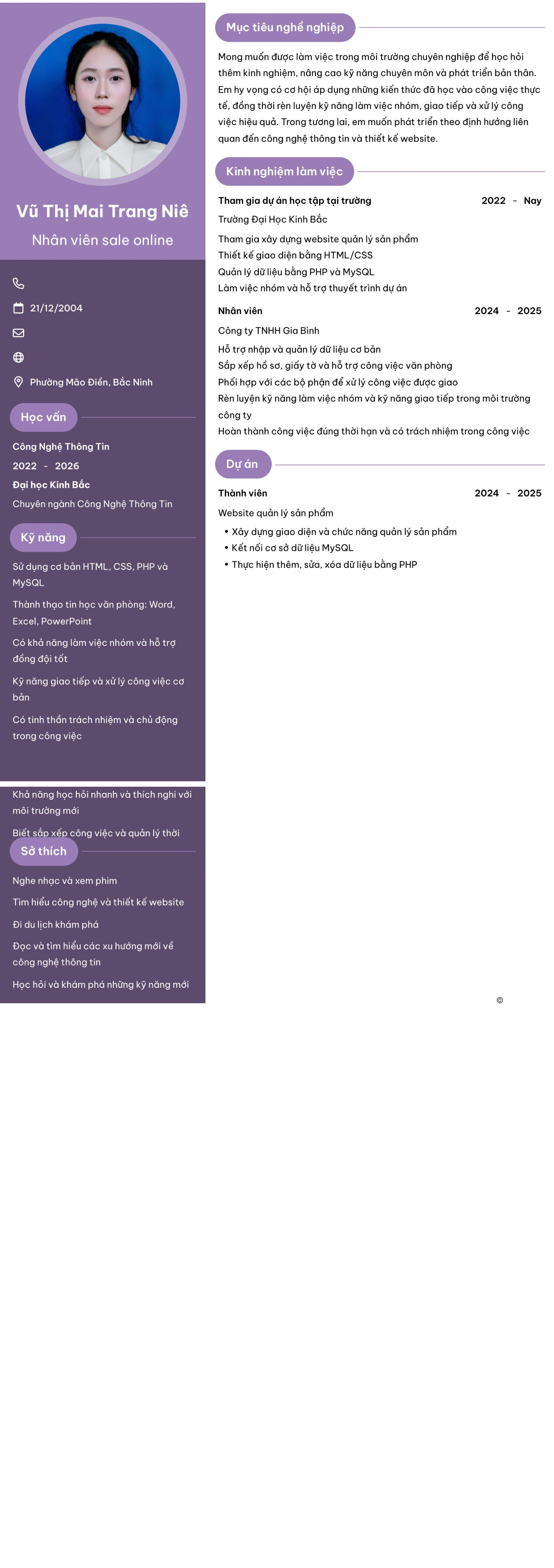 CV ứng viên