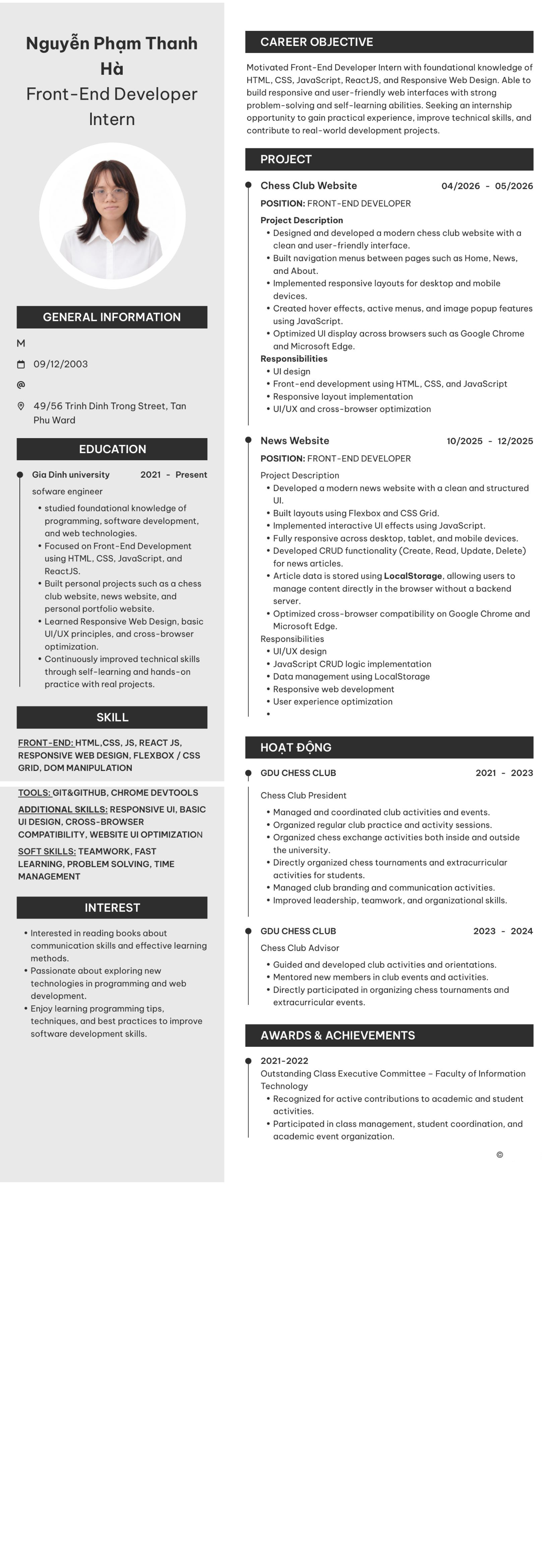 CV ứng viên