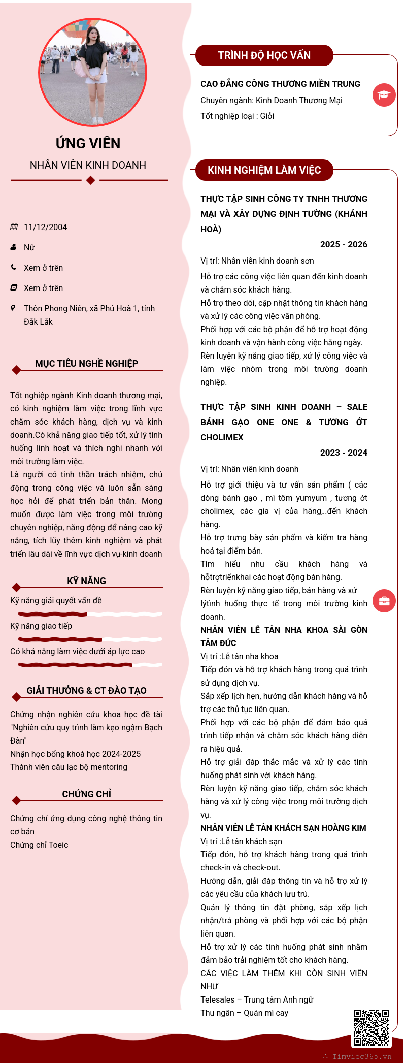 CV ứng viên