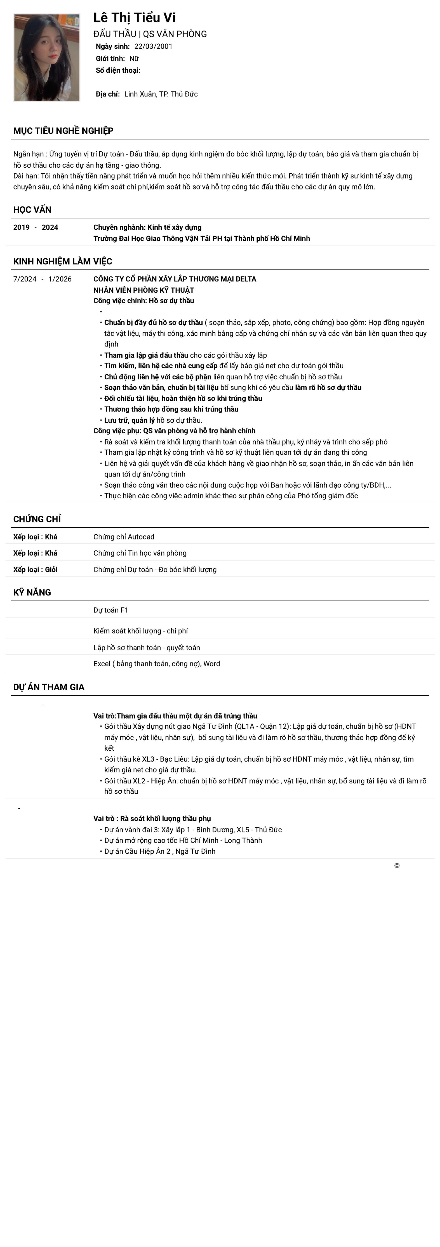 CV ứng viên