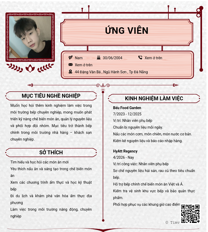 CV ứng viên