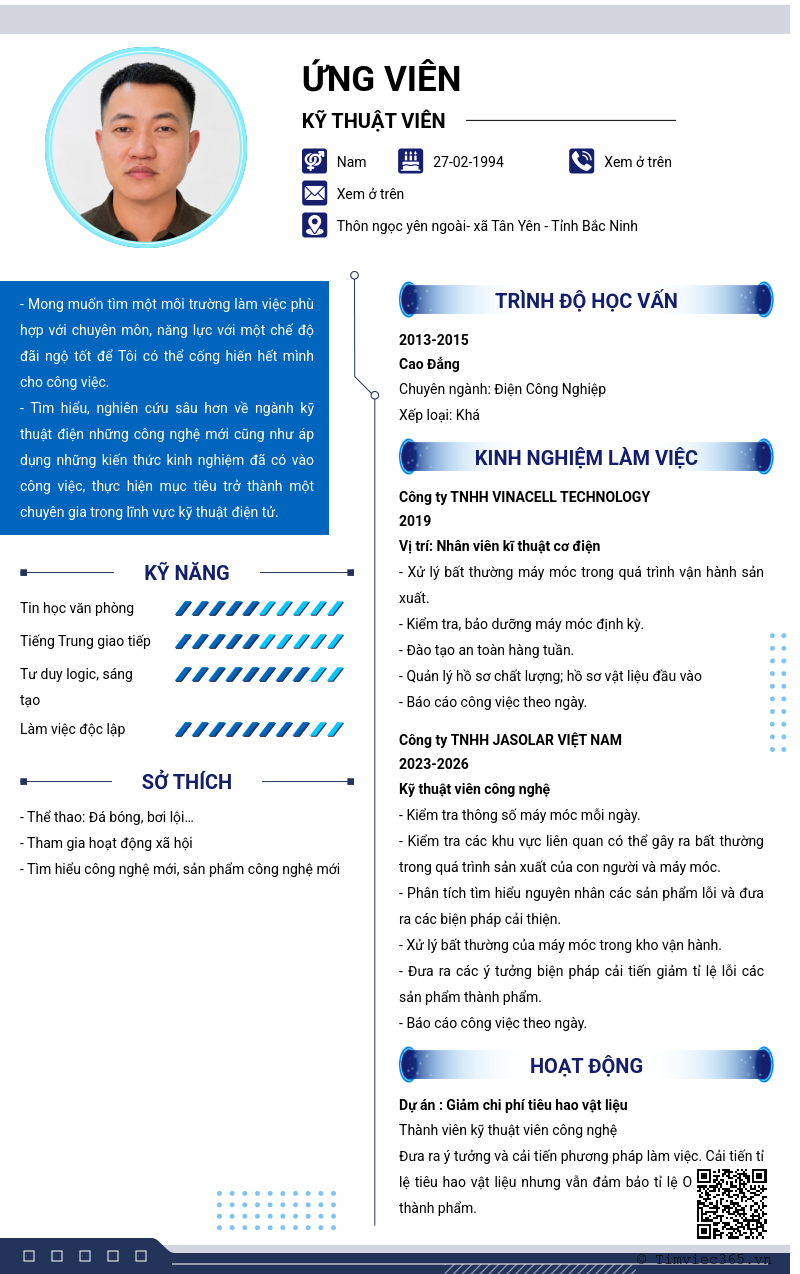 CV ứng viên