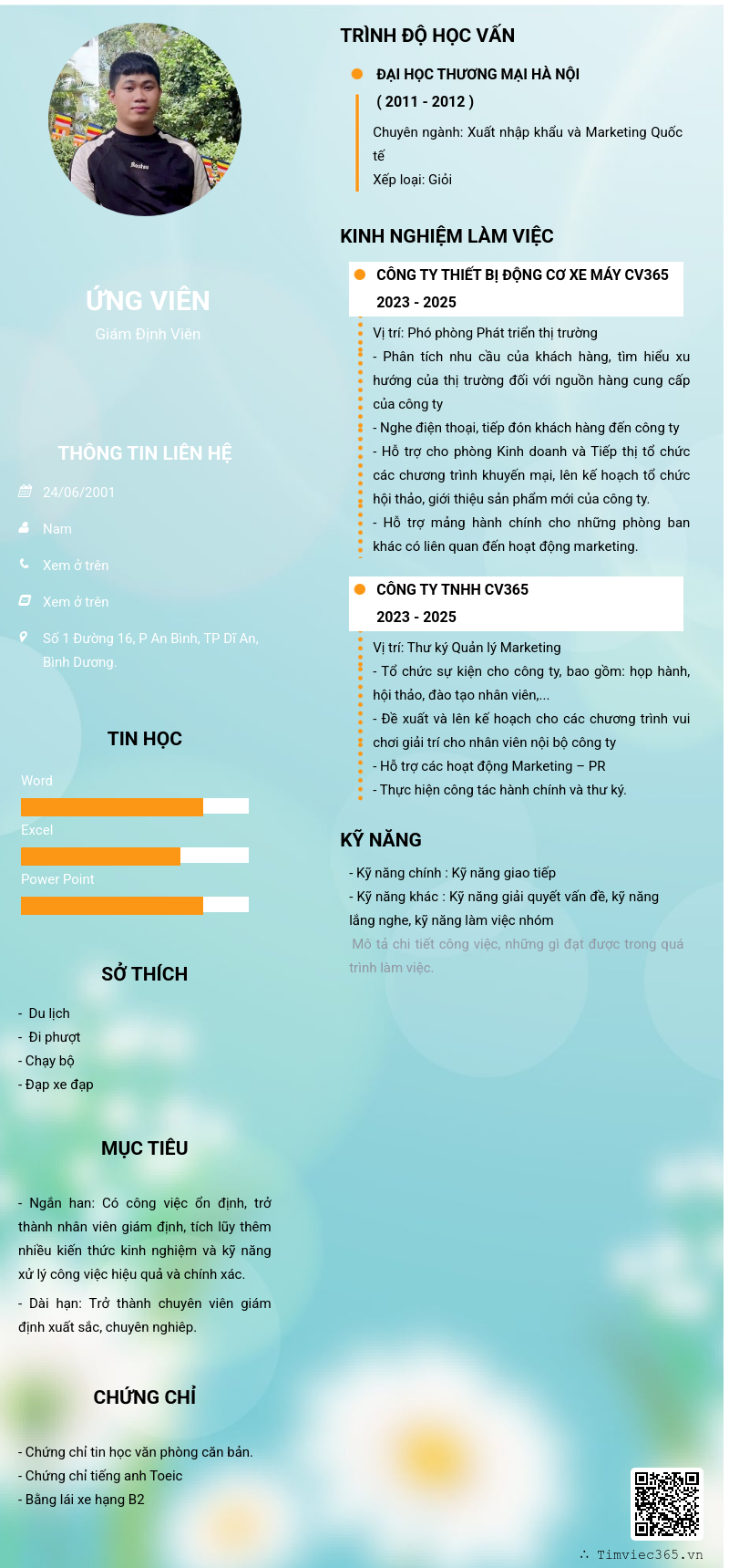 CV ứng viên