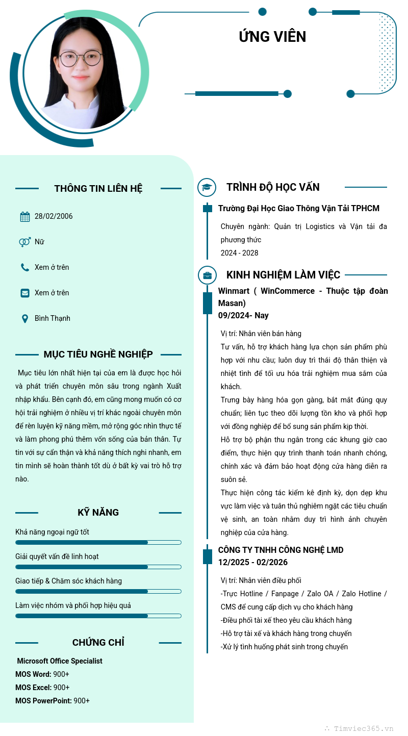 CV ứng viên