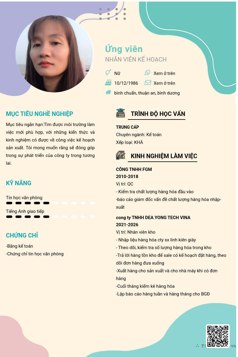 CV ứng viên