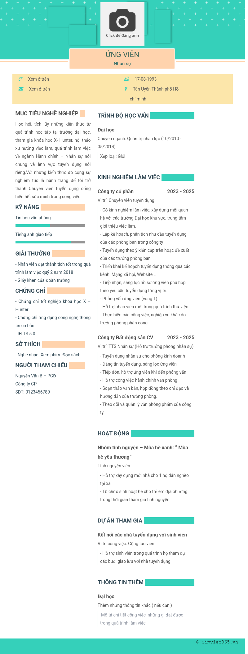 CV ứng viên