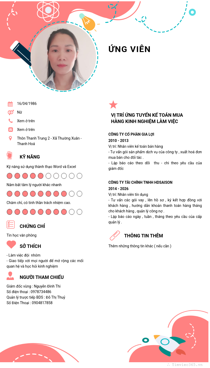CV ứng viên
