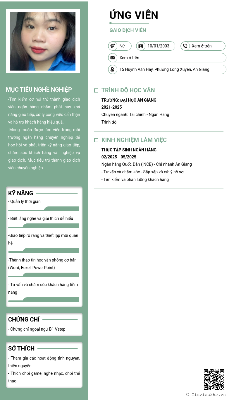 CV ứng viên