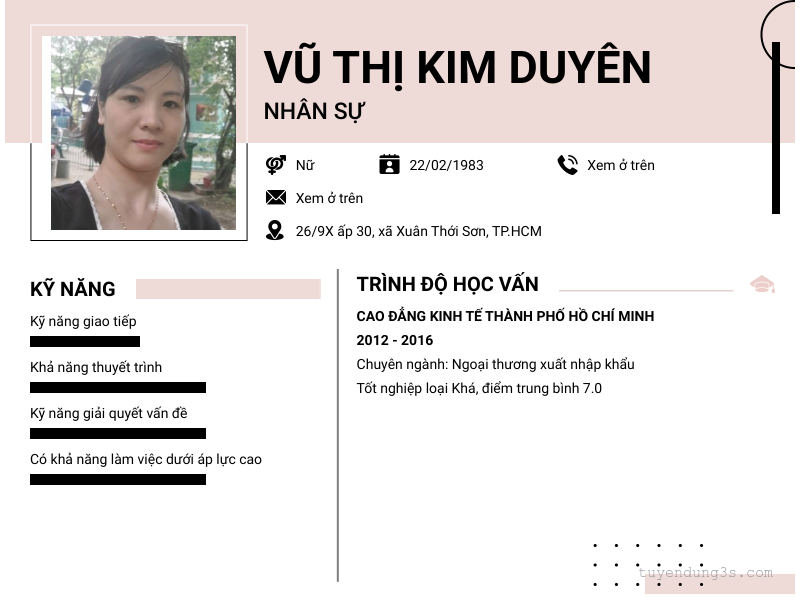 CV ứng viên
