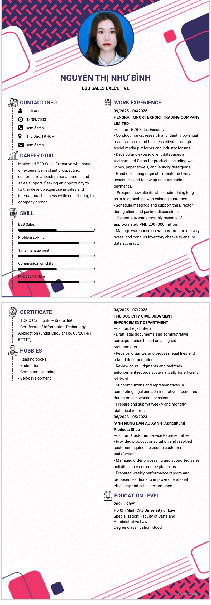 CV ứng viên