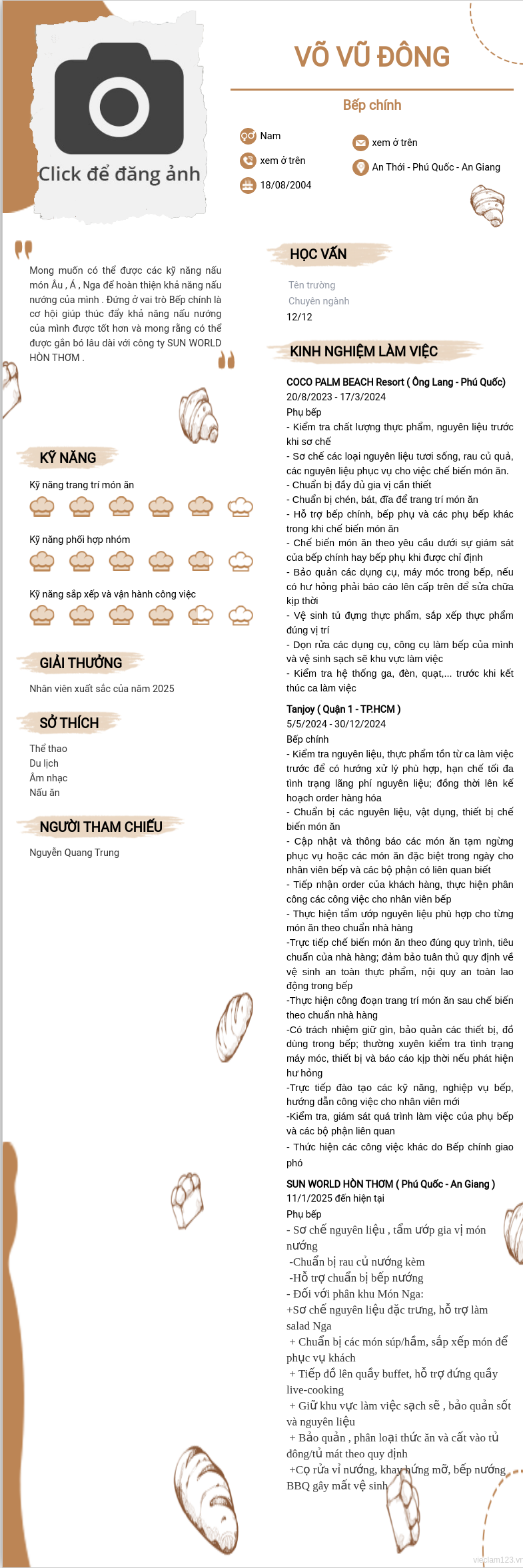 CV ứng viên