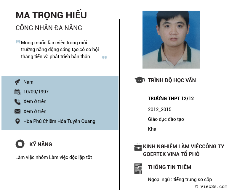 CV ứng viên