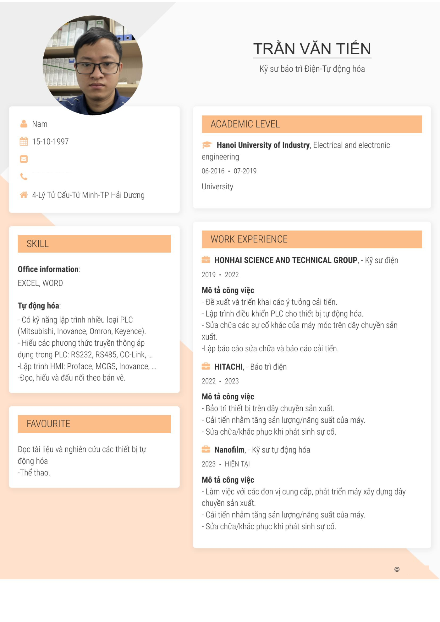CV ứng viên