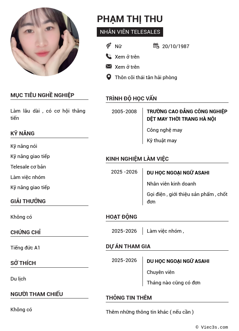 CV ứng viên