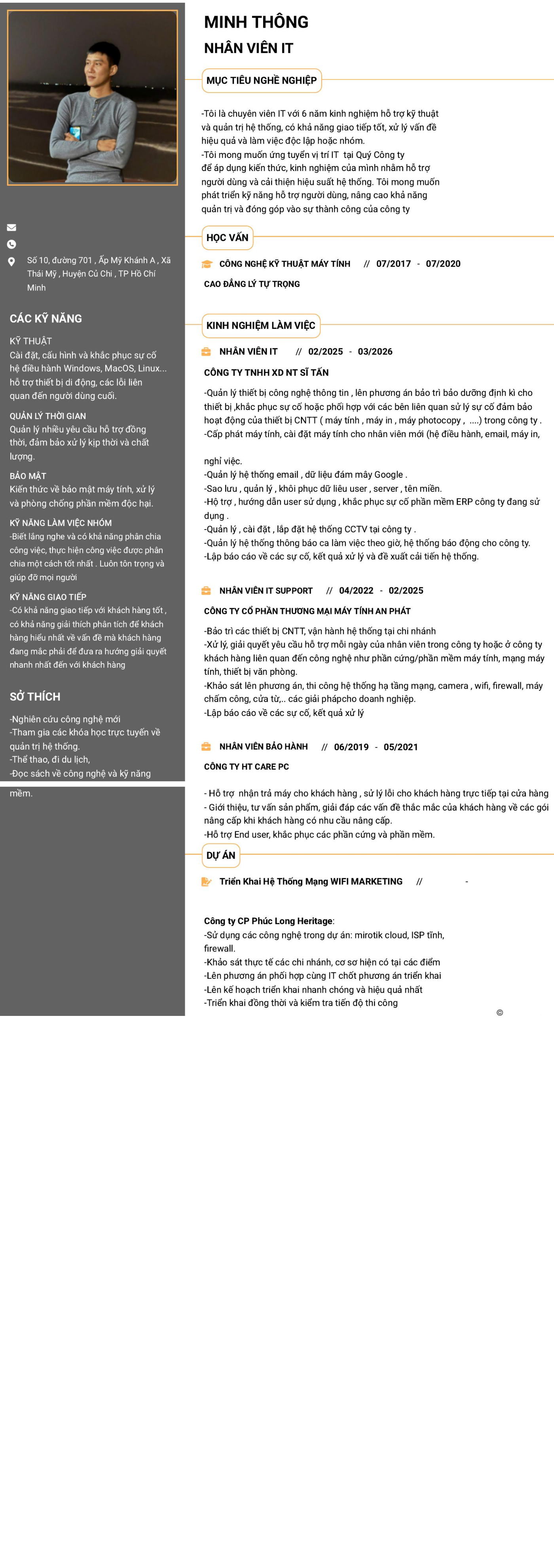 CV ứng viên
