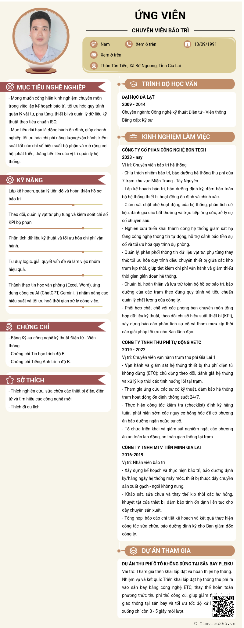 CV ứng viên