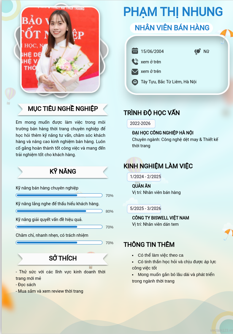 CV ứng viên