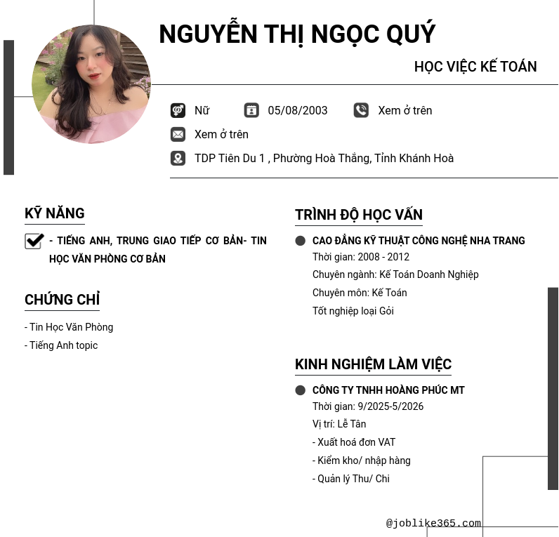 CV ứng viên