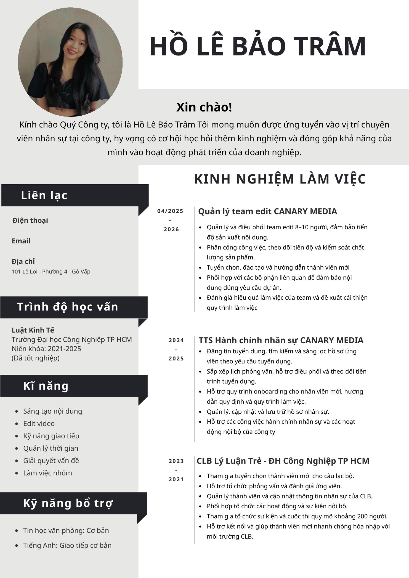 CV ứng viên