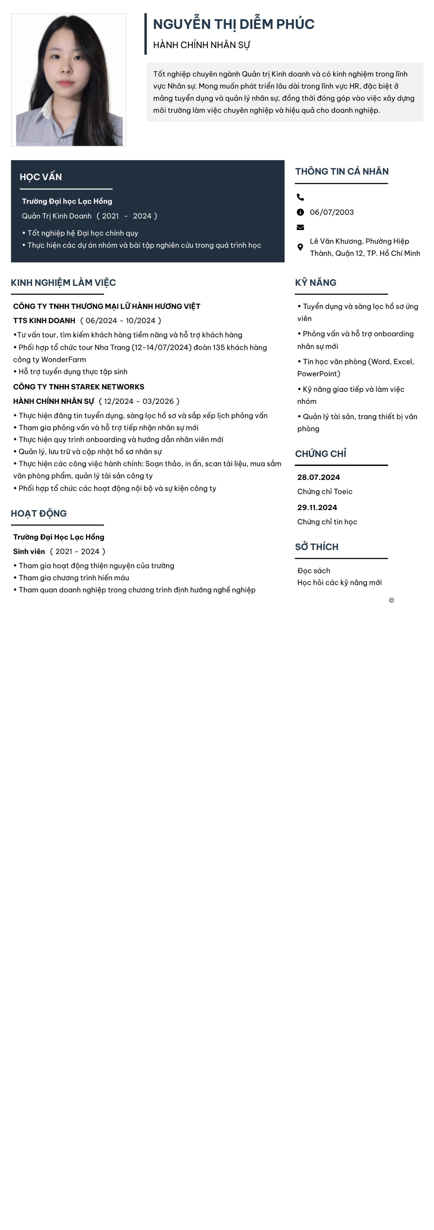 CV ứng viên