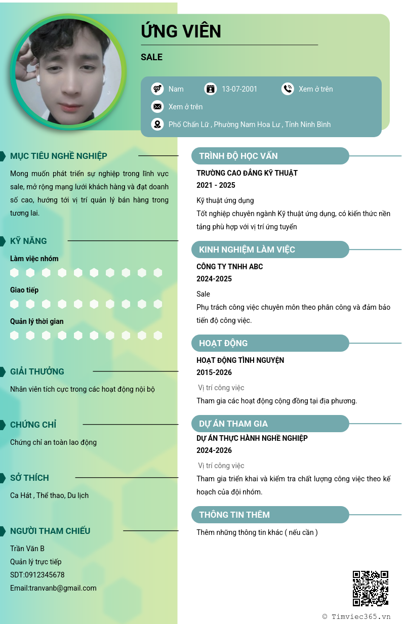 CV ứng viên