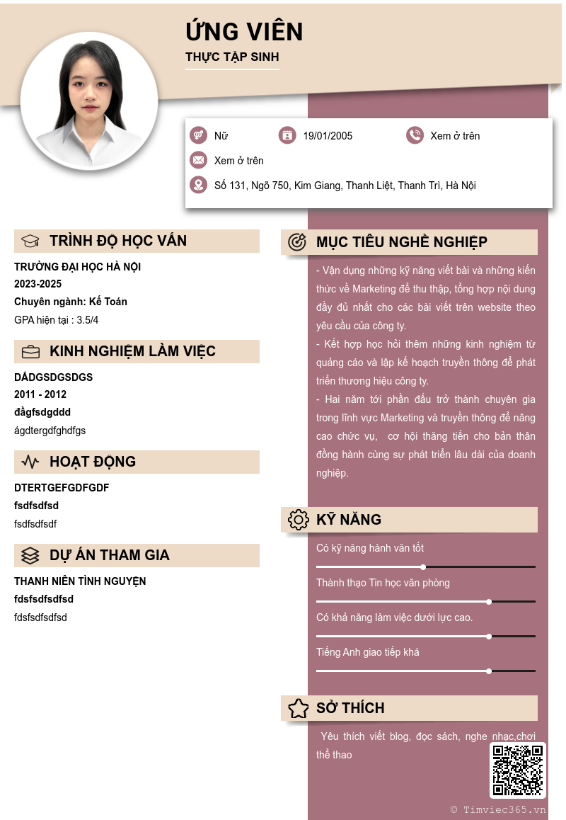 CV ứng viên