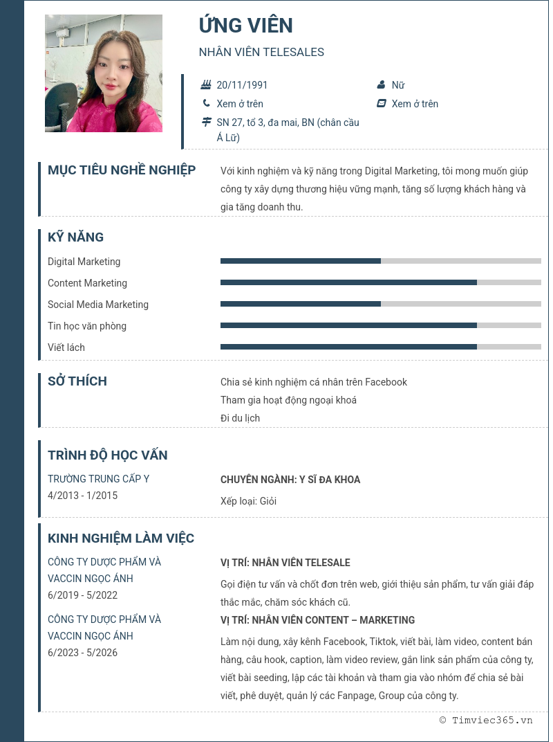 CV ứng viên