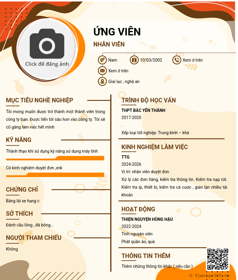 CV ứng viên